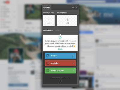 Social Kit Update extension kit mockup photoshop plugin social source template update