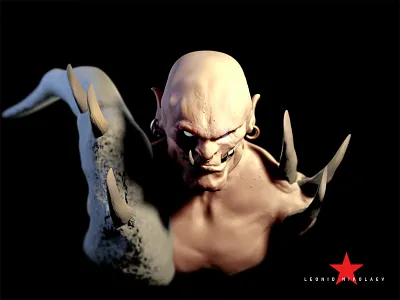 HIGH POLY ORC 3D MODEL 3d cinema4d fanart hammer horde orc warcraft wow zbrush