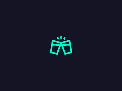 Cheers art beer cheers clink illustration lines mark neon thick