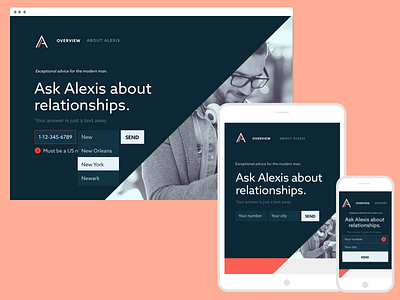 Ask Alexis design mobile responsive sms text ui ux