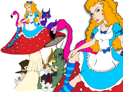 Wacom In Wonderland adobe illustrator alice alice in wondrland catepillar cheshire cat dornouse mad hatter wacom white rabbit wonderland