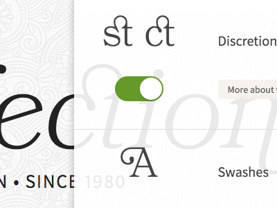 Discretion bookmania opentype features typekit typekit practice