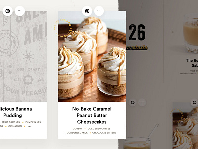 Recipe Cards card depth grid grunge interactive interface layered layout recipes tile web