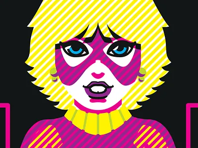 Neon Titans: Terra 80s blacklight comics neon portrait superheroes tara markov teen titans terra