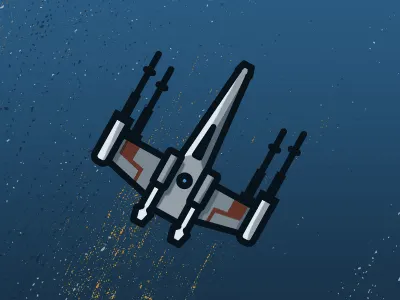 Red Five, Standing By icon illustration star wars x wing