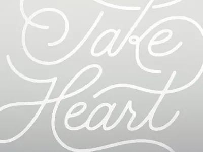 take heart heart ligatures mist script texture type typography