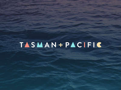Tasman+Pacific logo blue brand collective design island logo new zealand ocean pink shapes white yellow