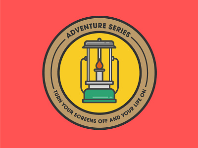 Screens off | Life on adventure badge icon illustration lantern vector