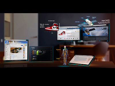 Augmented Reality: UI Panels Design augmented reality holograms ui ux virtual reality