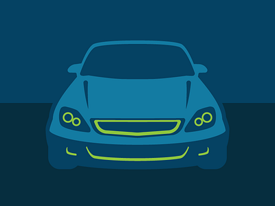 Honda Civic ai blue car flat green honda illustration