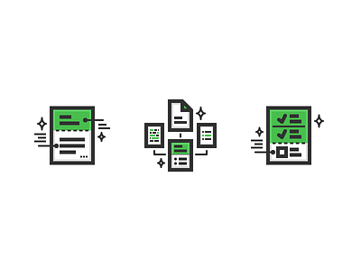 Udemy Landing Page Icons documents files green icons line sparkle stars text udemy