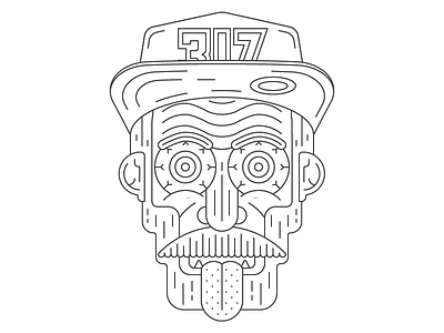 :p face hat line illustration tounge