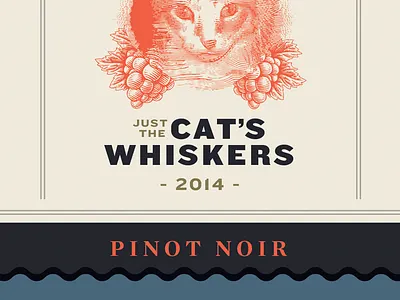 Feline wine design hedcut label packaging wine woodcut