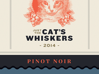 Feline wine design hedcut label packaging wine woodcut