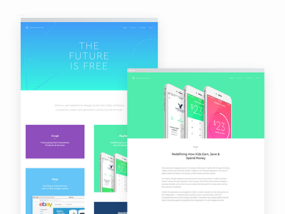 Free Association Site Refresh free association geometric gradient grid layout minimal web web design