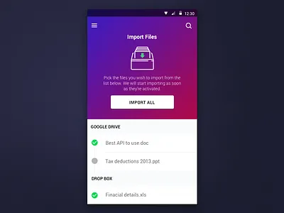 Import Files android app files import material ui ux