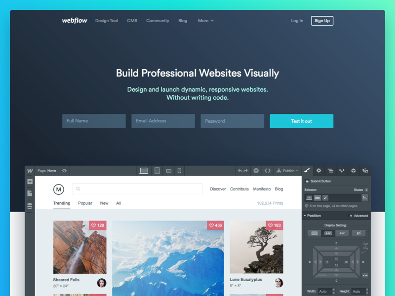 The New Webflow landing marketing webflow website