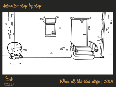 Making of 2 2d animation door gif girl intro step by step