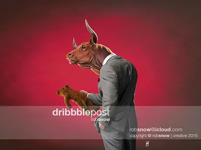Bull animal bear bull business digital economics horns money stocks suit trading wacom