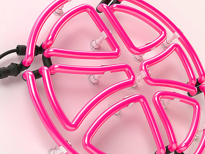 Dibble Neon Logo 3d dribbble icon logo neon