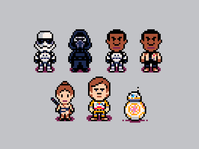 The force awakens pixel pixel art pixel dailies star wars the force awakens