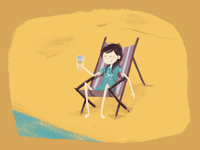 Chillin' art beach camping chill daily digital drawing illustration summer sun