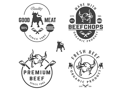 Beef Shops agriculture beef beefchops cow farm insignia market meal natural organic restaurant sign