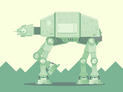 AT-AT at st illustration movies pop culture sci fi star wars vector