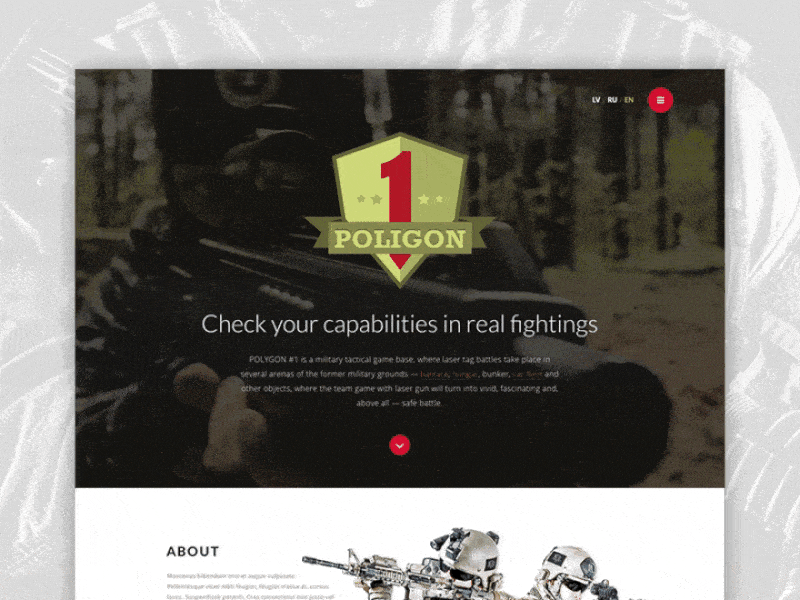 Poligon-1 design interaction lasertag military responsive risbolv ui ux web website