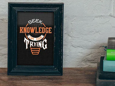 Seek Knowledge custom design handmade knowledge lettering poster typography