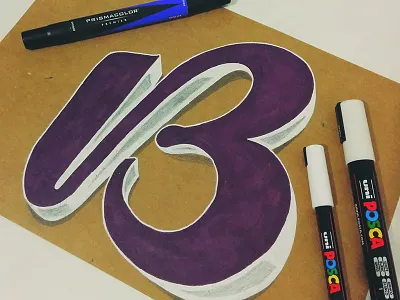 B Letter art b design letter lettering posca prismacolor shadow