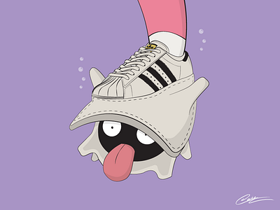 Sneakermon: Shellder x Adidas Superstar/Shelltoe adidas cooke pokemon shellder shelltoe sneakermon sneakers superstar vincent