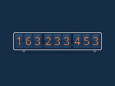 The Counter! blue clock counter illustration numbers orange vector