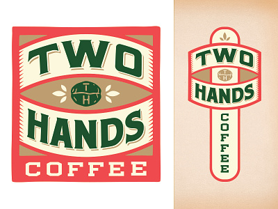 Two Hands Signage branding coffee icon logo neon sign typography