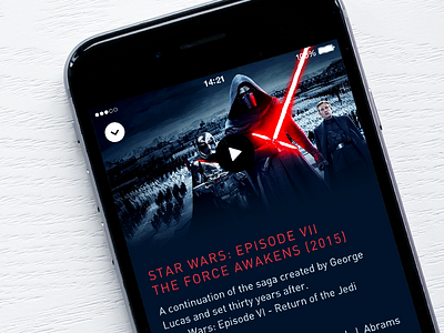 Snapseat detail view app star wars ui