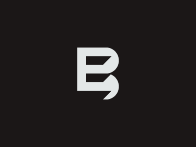 B E linked letters be monogram negative space