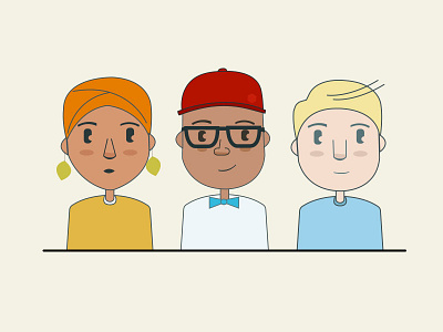 Character Illustrations [Content Avatars] avatars bowtie character hat icon illustration people vector