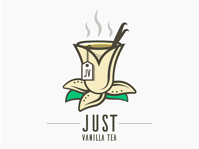 Just Tea (vanilla) illustration logo tea vanilla