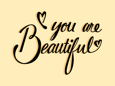 You Are Beautiful handlettering