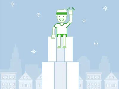 Bellhops Holiday bellhop boxes buildings city holiday illustration person street