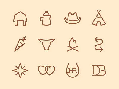 Home Ranch Wedding Icons barn cowboy icons ranch wedding