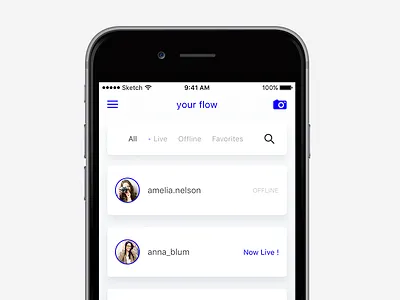 reflow - app UI app blue custom flat fresh live neat ui