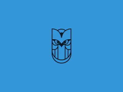 Independent Owl blue cute independent logo owl small