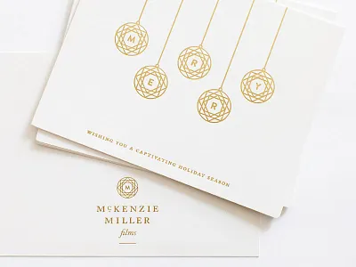 Mckenzie Miller Christmas Cards branding christmas christmas card gold foil logo mckenzie miller merry merry christmas ornament print