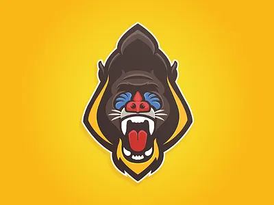 Mandril Baboon baboon branding hockey logo sports logo
