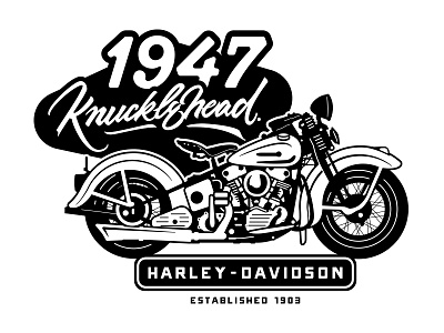 Harley-Davidson, Knucklehead 1947. american classic classic engine harley davidson illustration lettering motorcycle type type is power