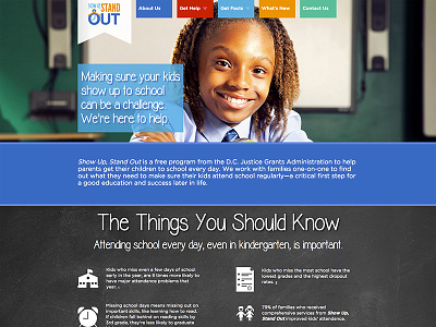 Show Up Stand Out Website design colorful school typography ui ux web web design