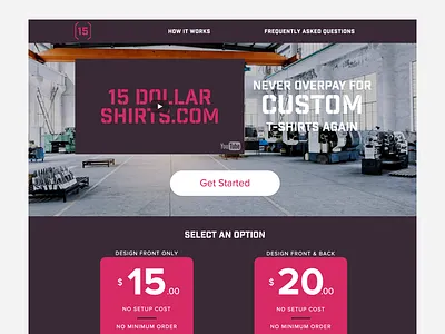 15DollarShirts.com flat design nashville web design
