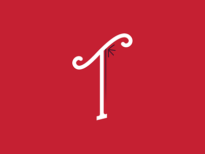 Holiday "T" dropcap handlettering happy holidays lettering red