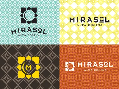 Mirasol Logo branding design icon logo logo system patterns plate sun sunflower